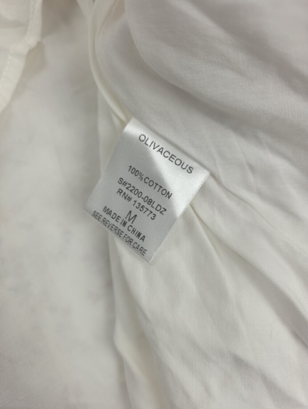 Olivacous White Floral Puff-Sleeve Dress Sz M - Picture 11 of 13